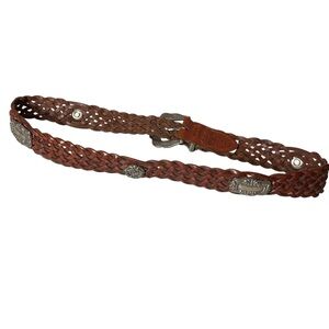 Vintage‎ Fossil Brown Braided Leather Belt